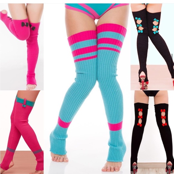 NWOT Pole Candy Ribbed Thigh High Leg Warmers - Picture 6 of 13